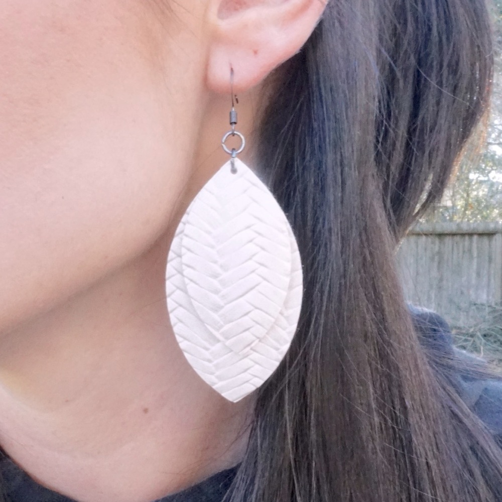 Faux leather earrings